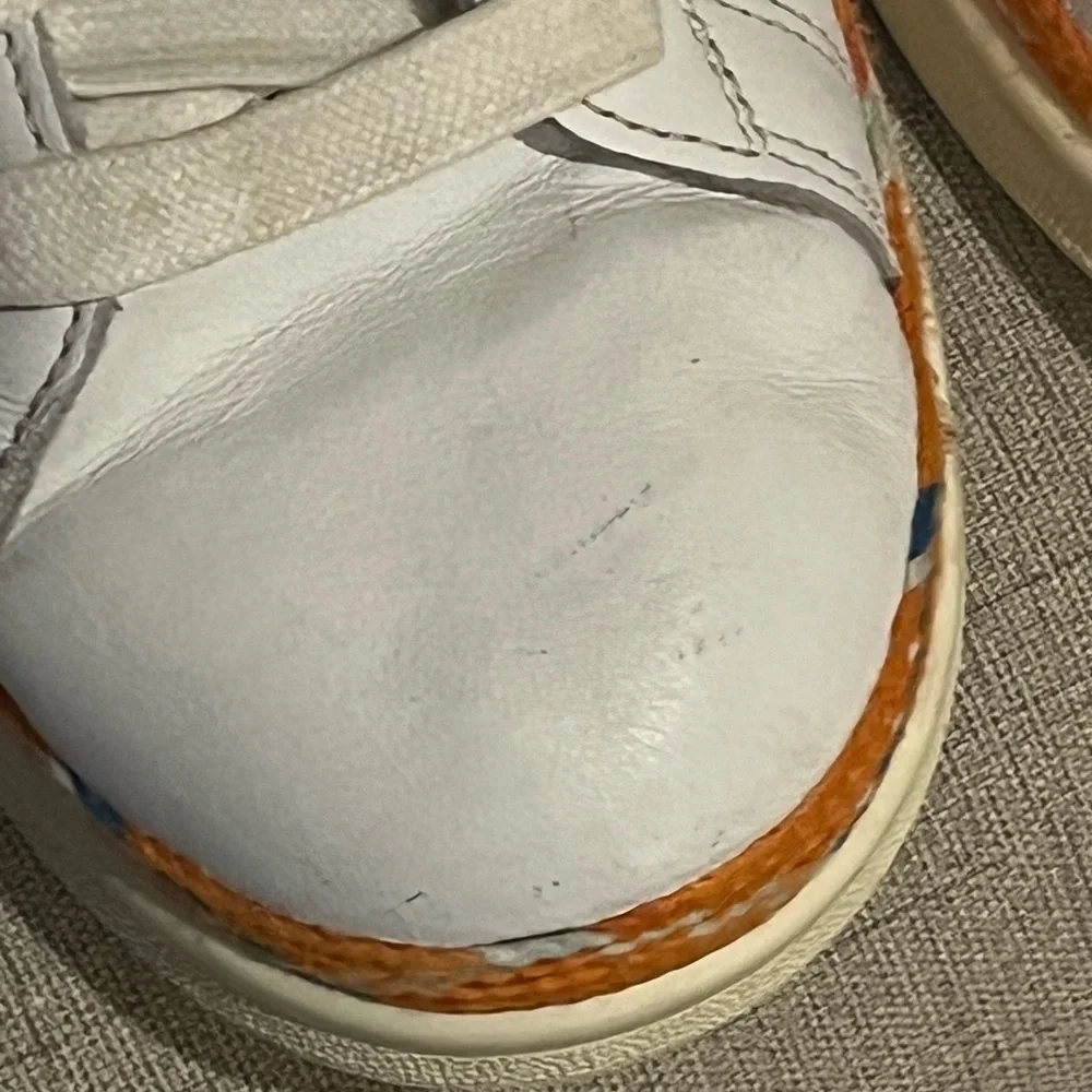 Adidas Stan Smth New Bold White and Orange Sneakers, size 7